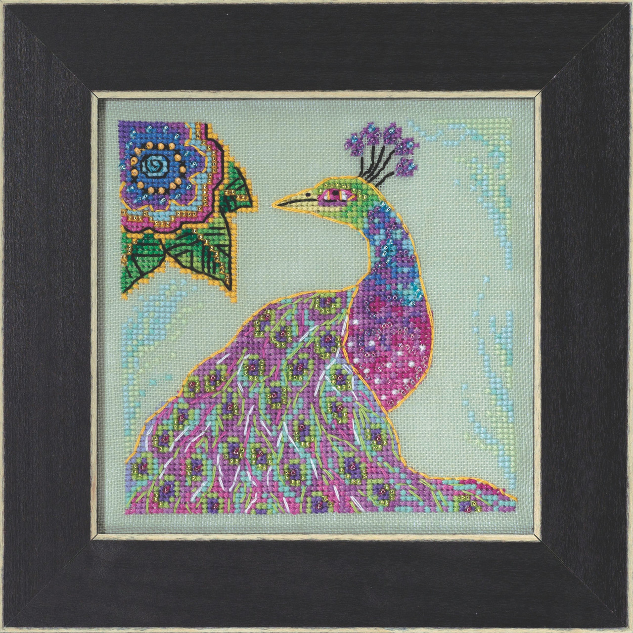 Peacock Cross Stitch Kit Mill Hill 2023 Laurel Burch Birds