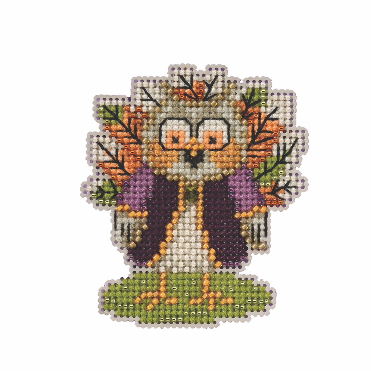 Turkey Owl Beaded Cross Stitch Kit Mill Hill 2023 Autumn Harvest MH182323