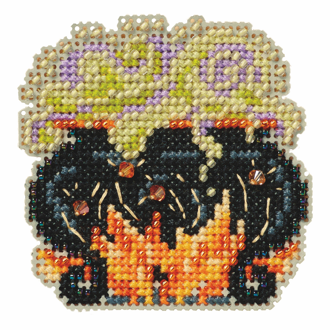 Witch's Cauldron Beaded Cross Stitch Kit Mill Hill 2024 Autumn Harvest MH182425