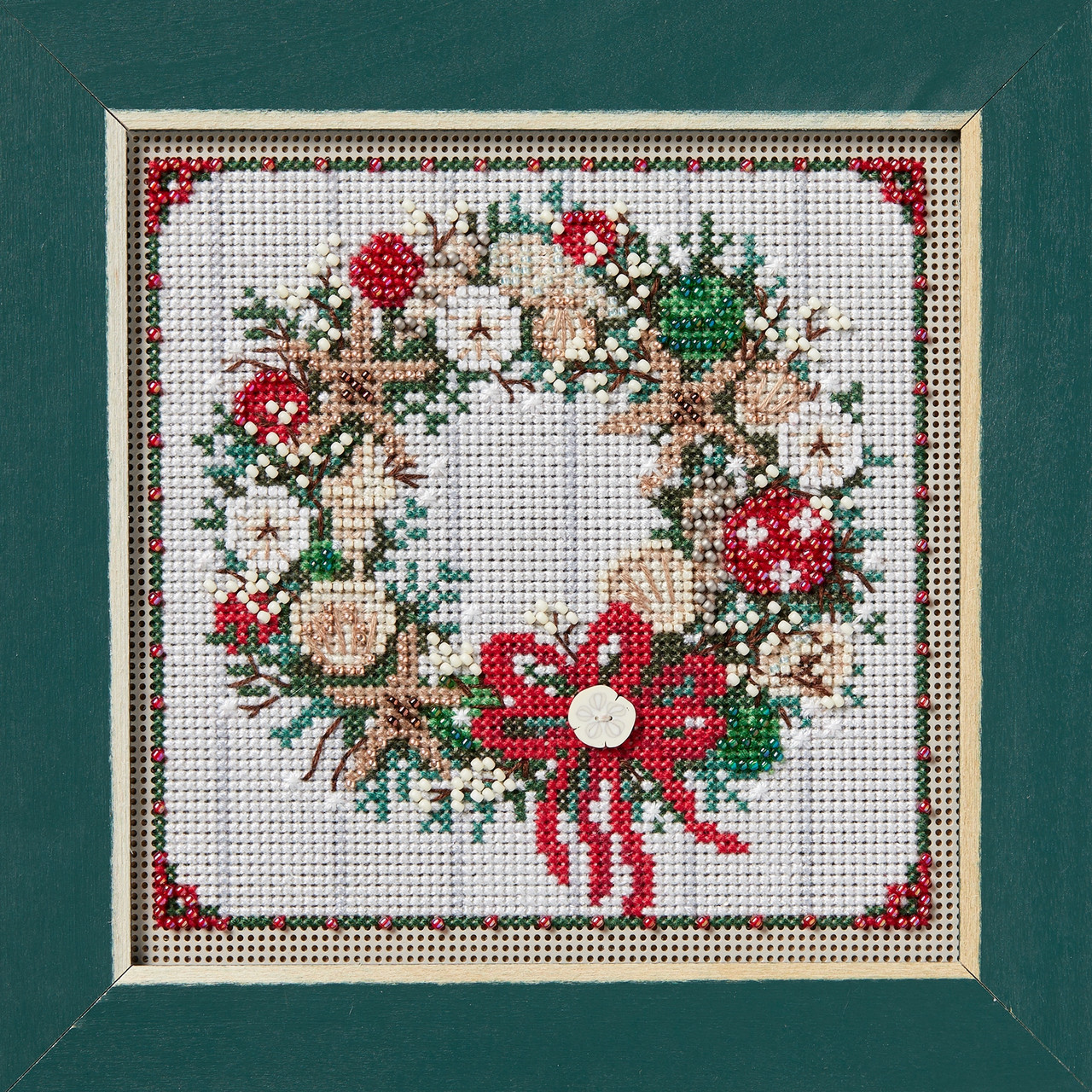 Seashell Wreath Cross Stitch Kit Mill Hill 2024 Buttons Beads