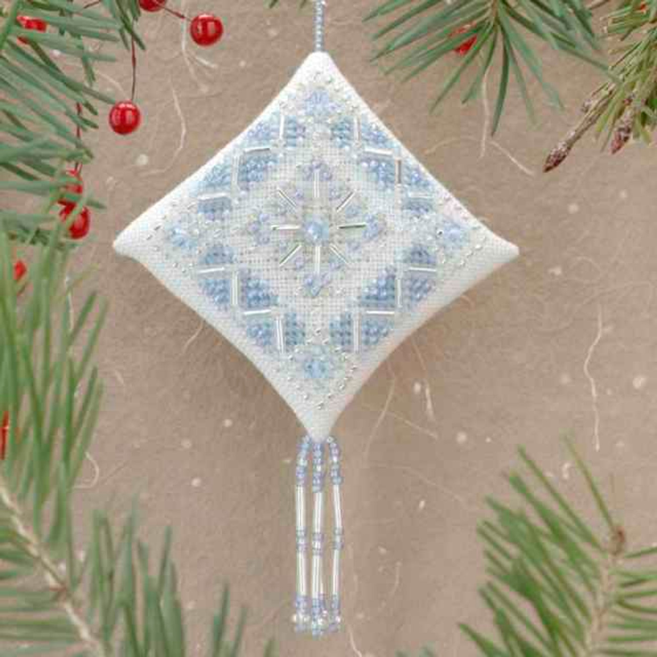 Ice Blue Snowflake Tiny Treasured Diamond Bead Kit Mill Hill 2000