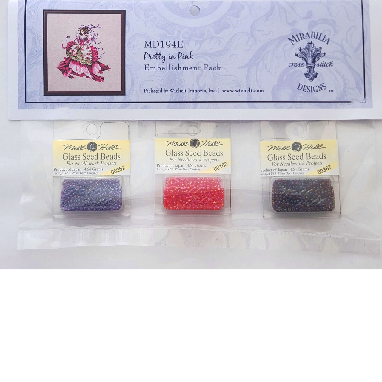 Pretty in Pink Cross Stitch Kit Chart Beads Mirabilia Nora Corbett