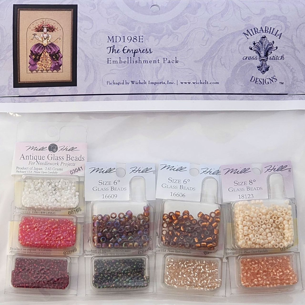 The Empress Cross Stitch Kit Chart Beads Silk Floss Mirabilia Nora