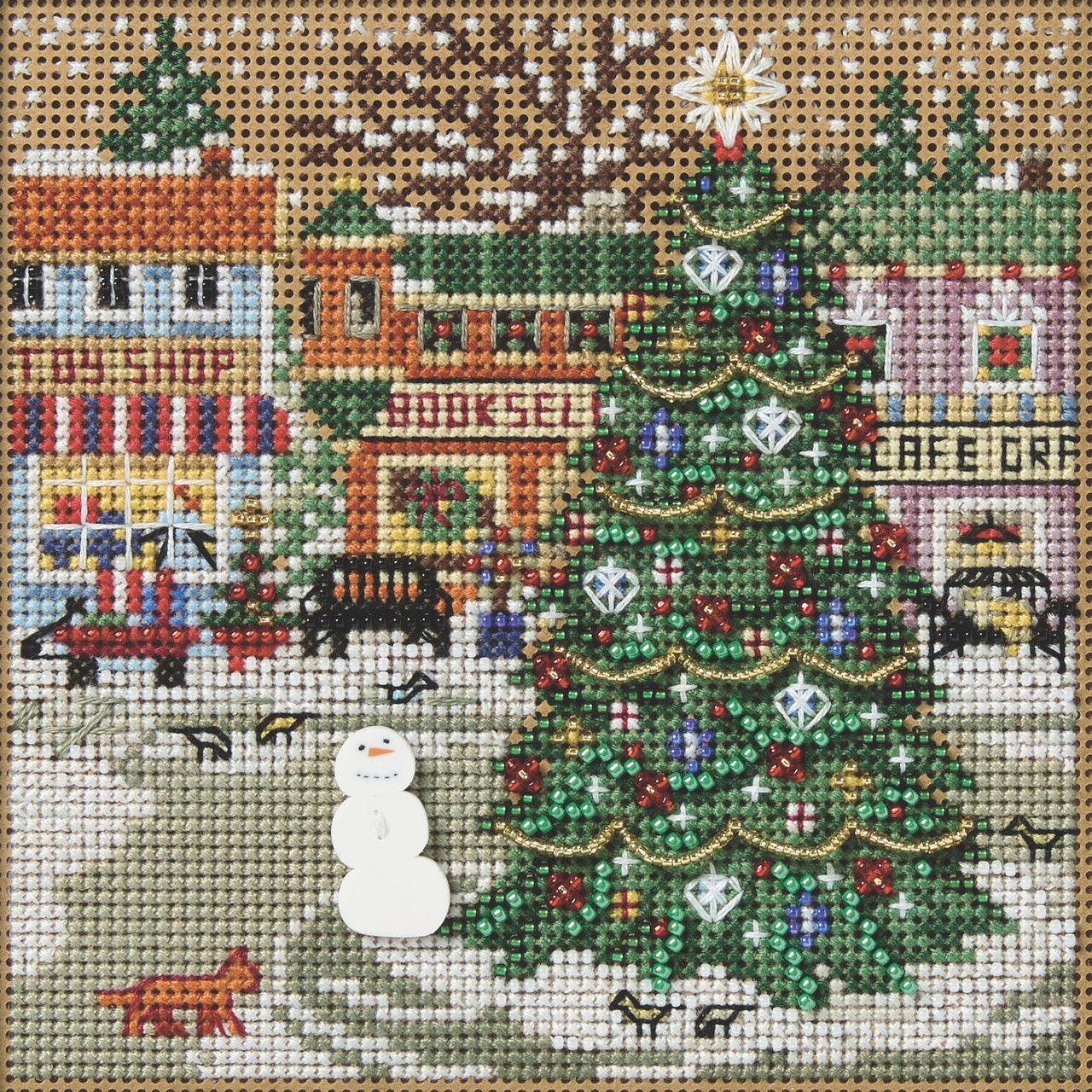 Holiday Square Cross Stitch Kit Mill Hill 2025 Buttons Beads