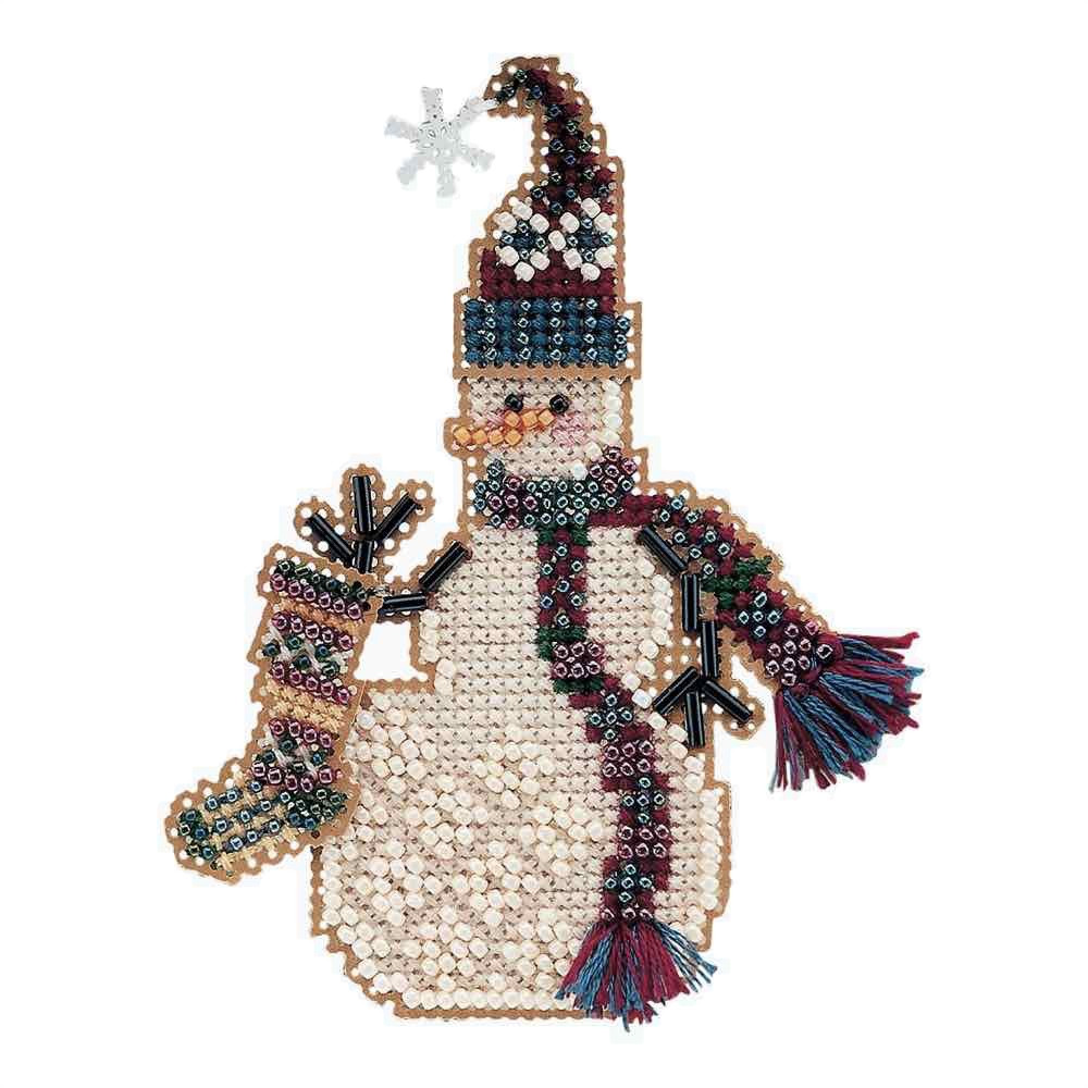 Stocking Snow Charmer Beaded Christmas Ornament Kit Mill Hill 2001