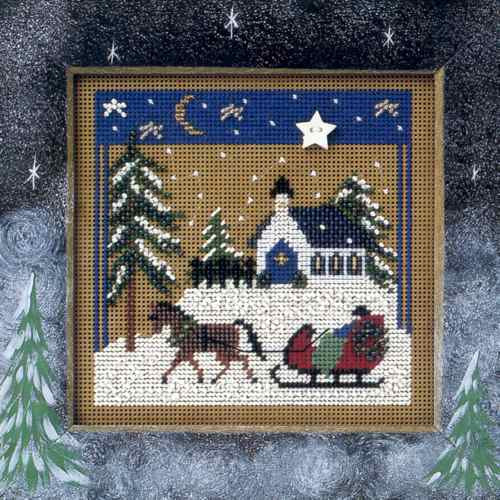 Sleigh Ride Cross Stitch Kit Mill Hill 2002 Buttons & Beads Winter