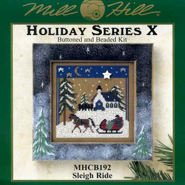 Sleigh Ride Cross Stitch Kit Mill Hill 2002 Buttons & Beads Winter