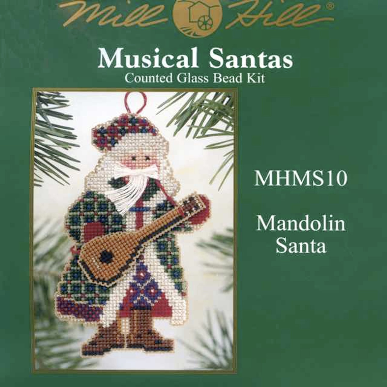 Mandolin Santa Bead Cross Stitch Kit Mill Hill 2002 Musical Santas