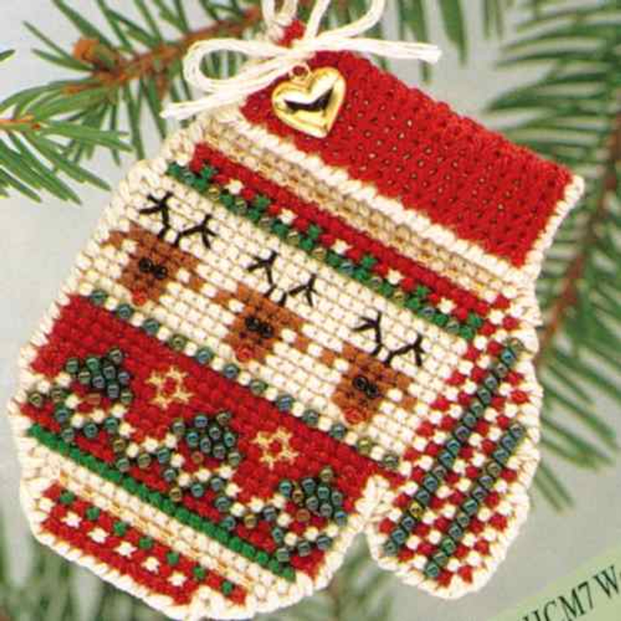 Warm & Wooly Mitten Bead Christmas Kit Mill Hill 2004 Mitten Ornaments