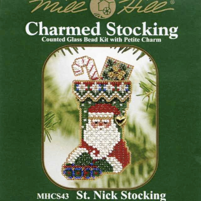 St Nick Stocking Beaded Ornament Kit Mill Hill 2004 Charmed Stockings