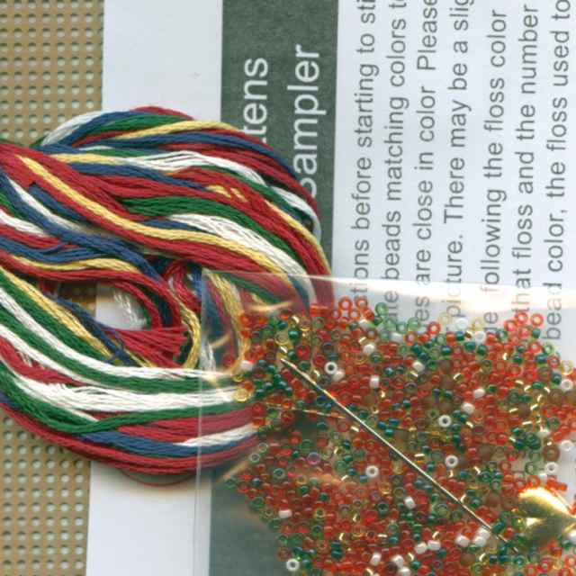 Sampler Beaded Cross Stitch Kit Mill Hill 2004 Mitten Ornaments