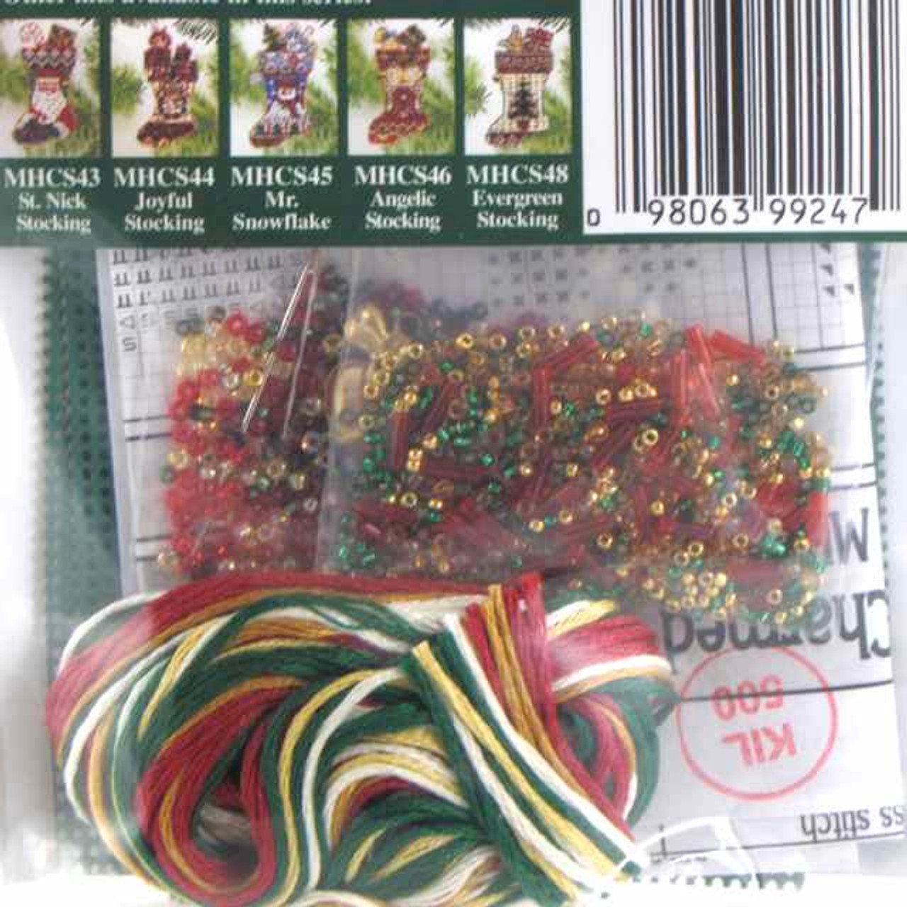 Holly Days Stocking Beaded Kit Mill Hill 2004 Charmed Stockings