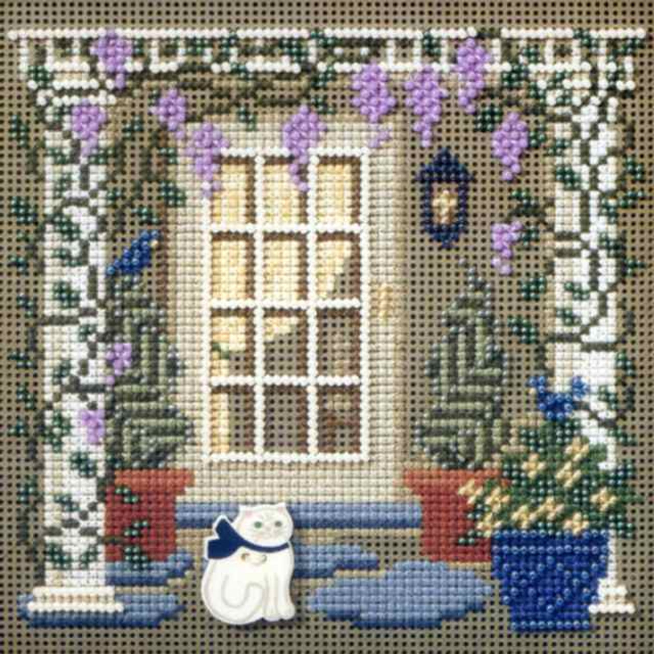 Wisteria Welcome Cross Stitch Kit Mill Hill 2006 Buttons & Beads