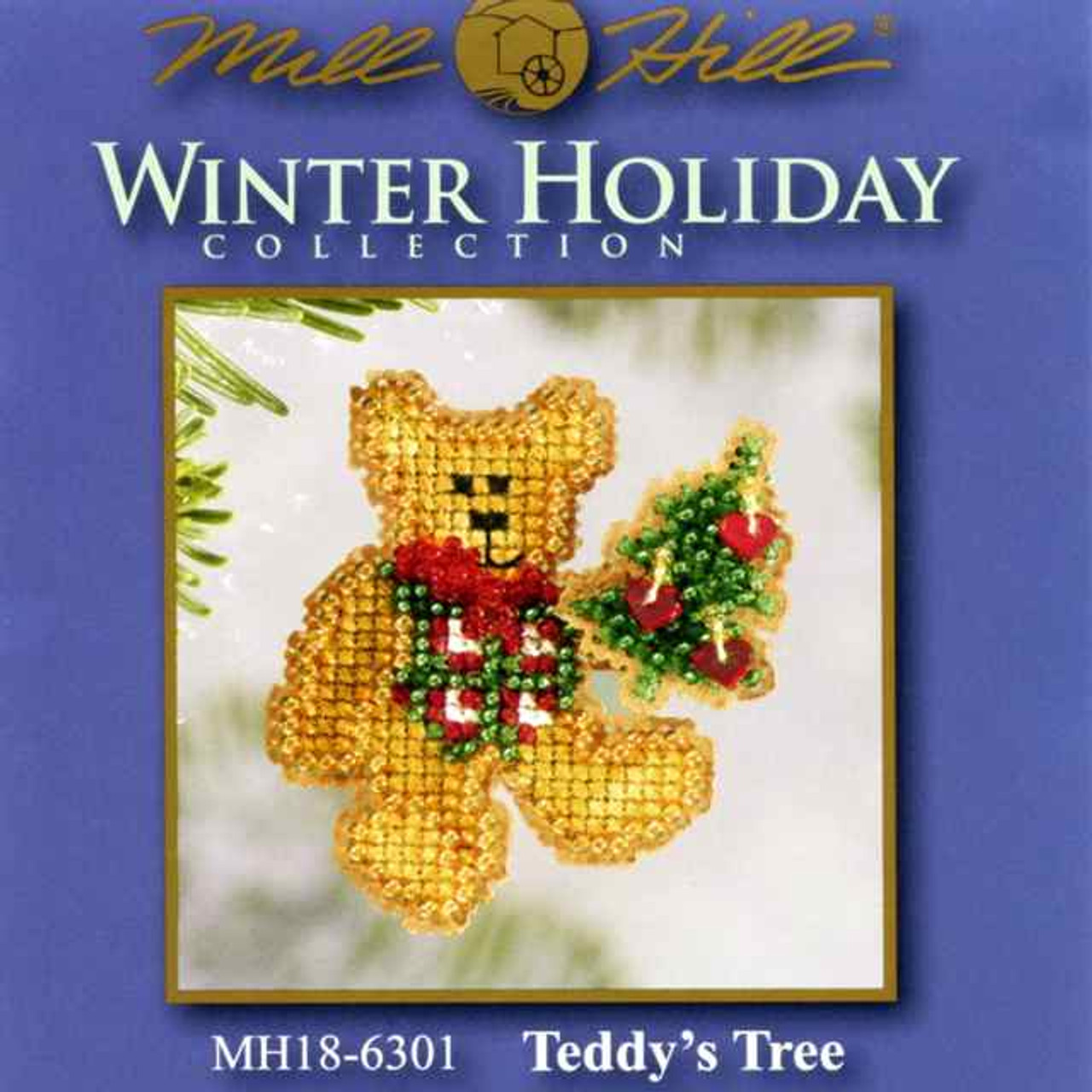 Teddy's Tree Beaded Cross Stitch Kit Mill Hill 2006 Winter Holiday