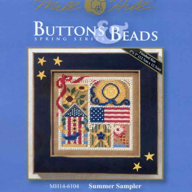 Summer Sampler Cross Stitch Kit Mill Hill 2006 Buttons & Beads Spring