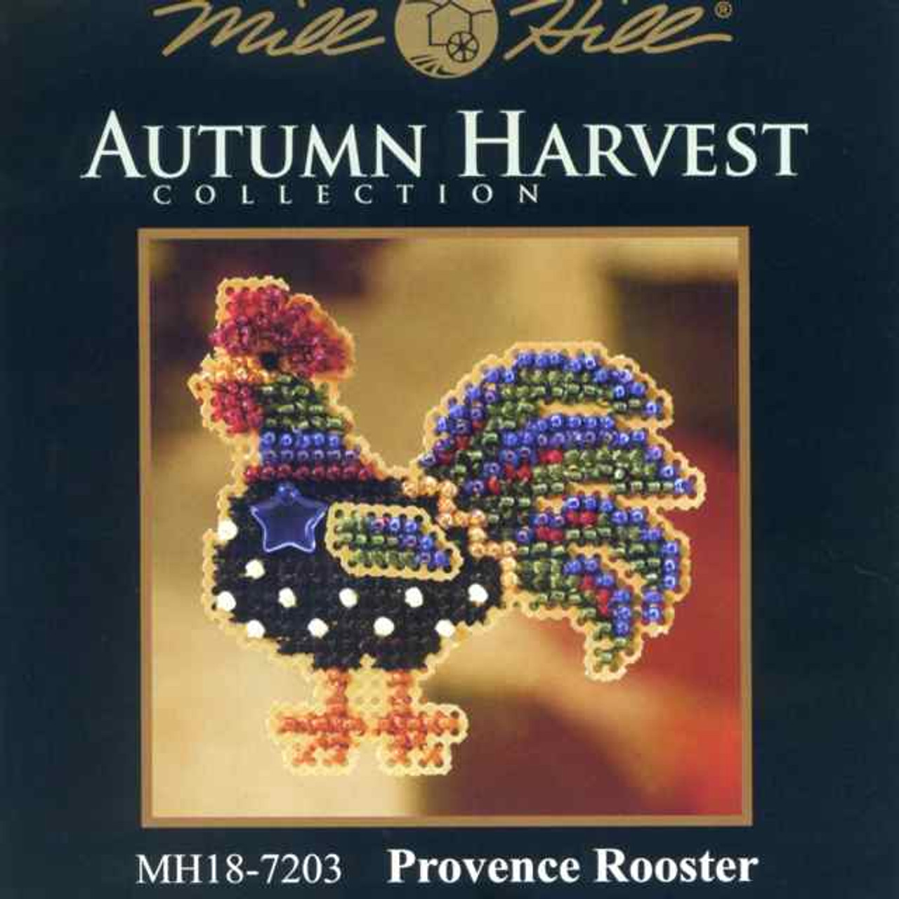 Provence Rooster Beaded Cross Stitch Kit Mill Hill 2007 Autumn Harvest