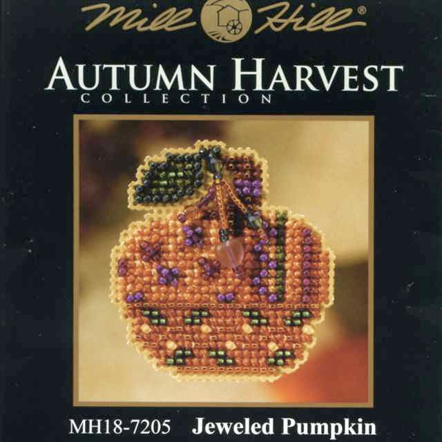 Jeweled Pumpkin Halloween Bead Kit Mill Hill 2007 Autumn Harvest