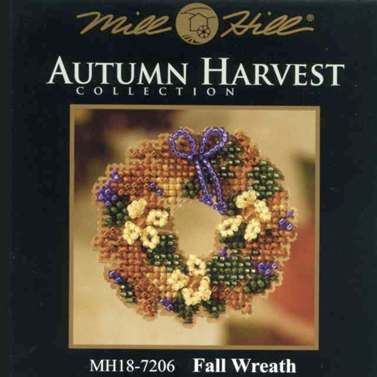 Package insert for Fall Wreath Beaded Cross Stitch Kit Mill Hill 2007 Autumn Harvest