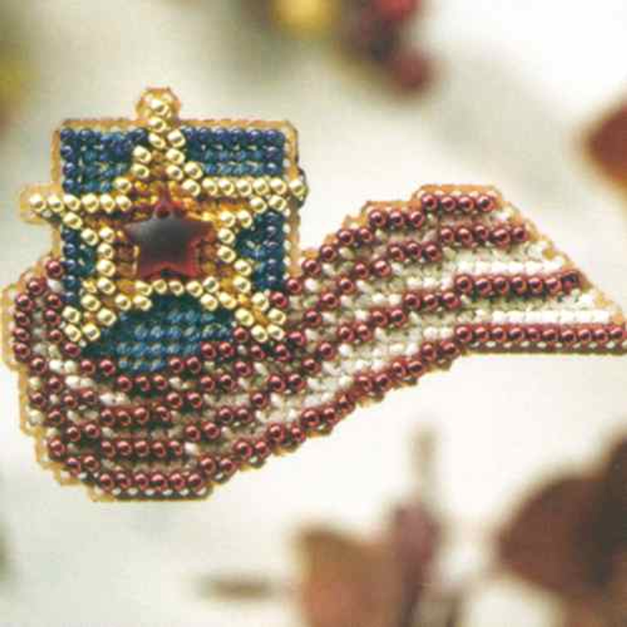 Stars & Stripes Beaded Cross Stitch Kit Mill Hill 2008 Autumn Harvest