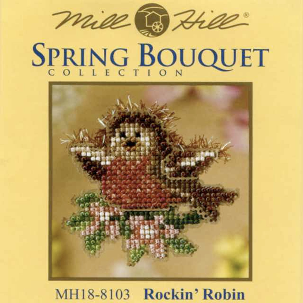 Rockin Robin Bead Cross Stitch Kit Mill Hill 2008 Spring Bouquet