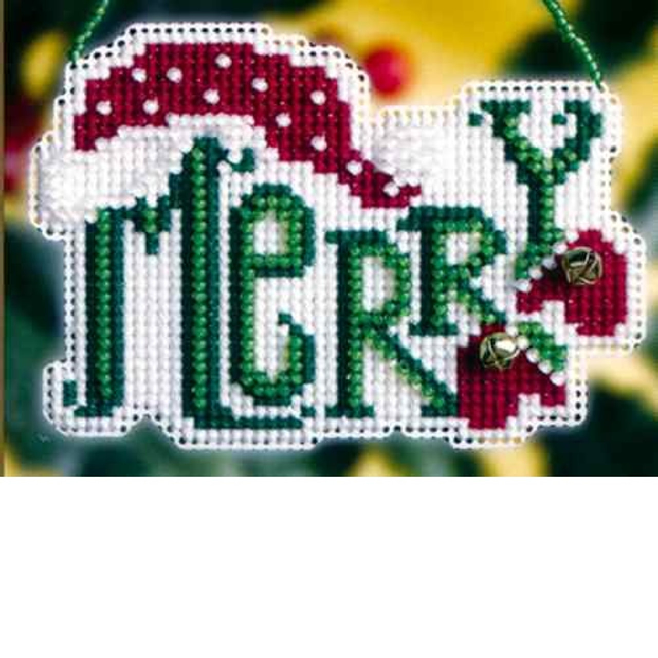 Merry Beaded Cross Stitch Ornament Kit Mill Hill 2008 Winter Greetings