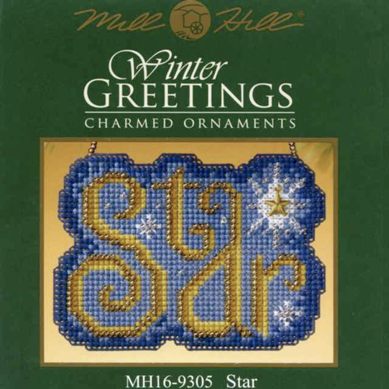 Star Bead Cross Stitch Ornament Kit Mill Hill 2009 Winter Greetings