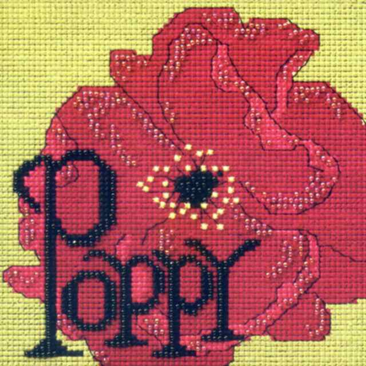 Poppy Beaded Cross Stitch Kit Mill Hill 2009 Buttons & Beads Spring