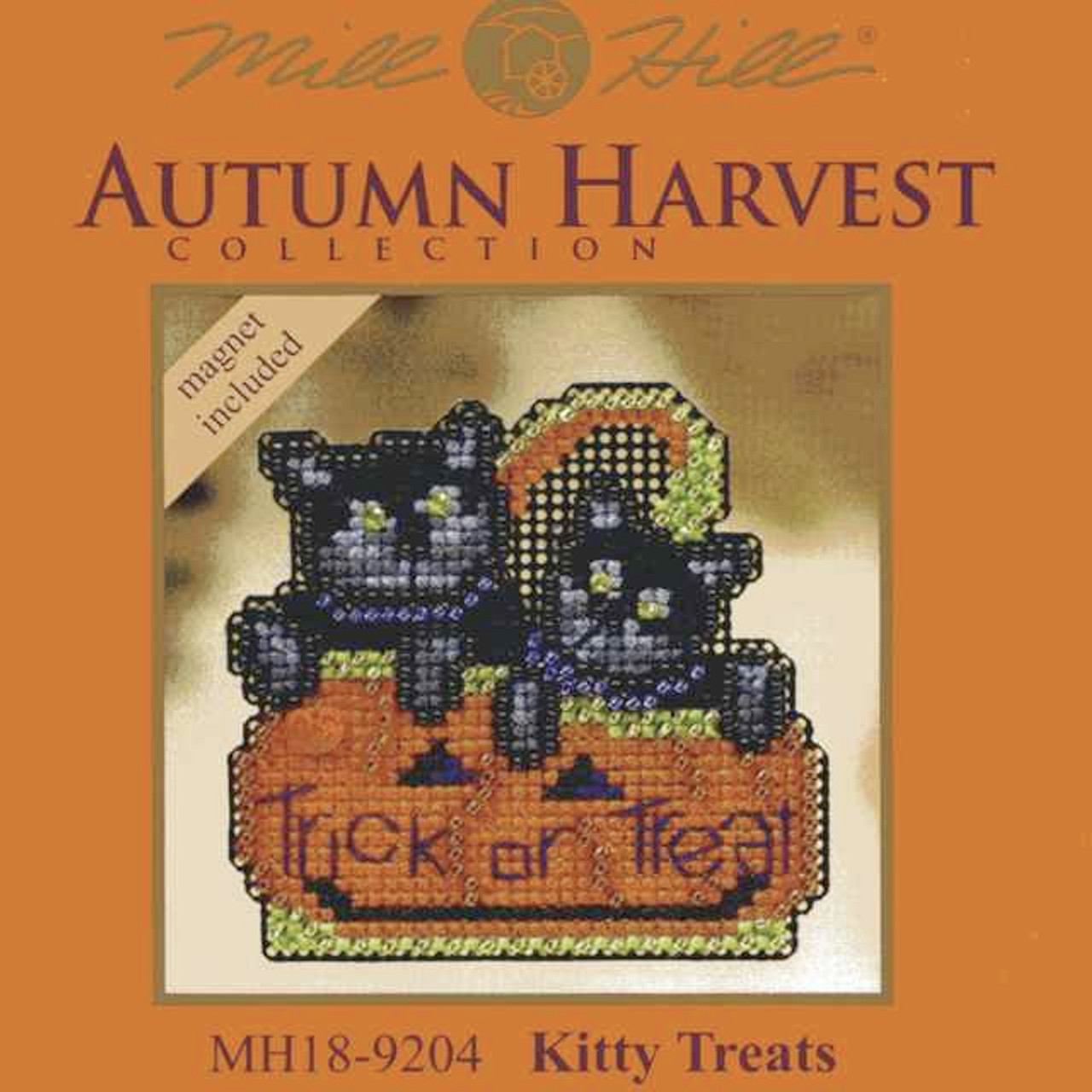 Kitty Treats Halloween Cross Stitch Kit Mill Hill 2009 Autumn Harvest