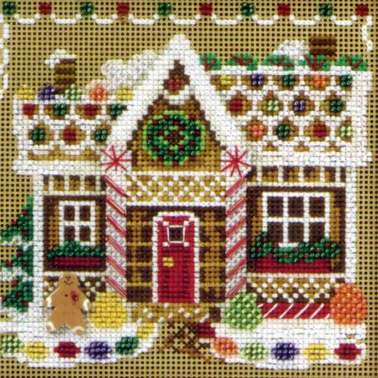 Gingerbread Lass Cross Stitch Ornament Kit Mill Hill 2021 Beaded Holiday