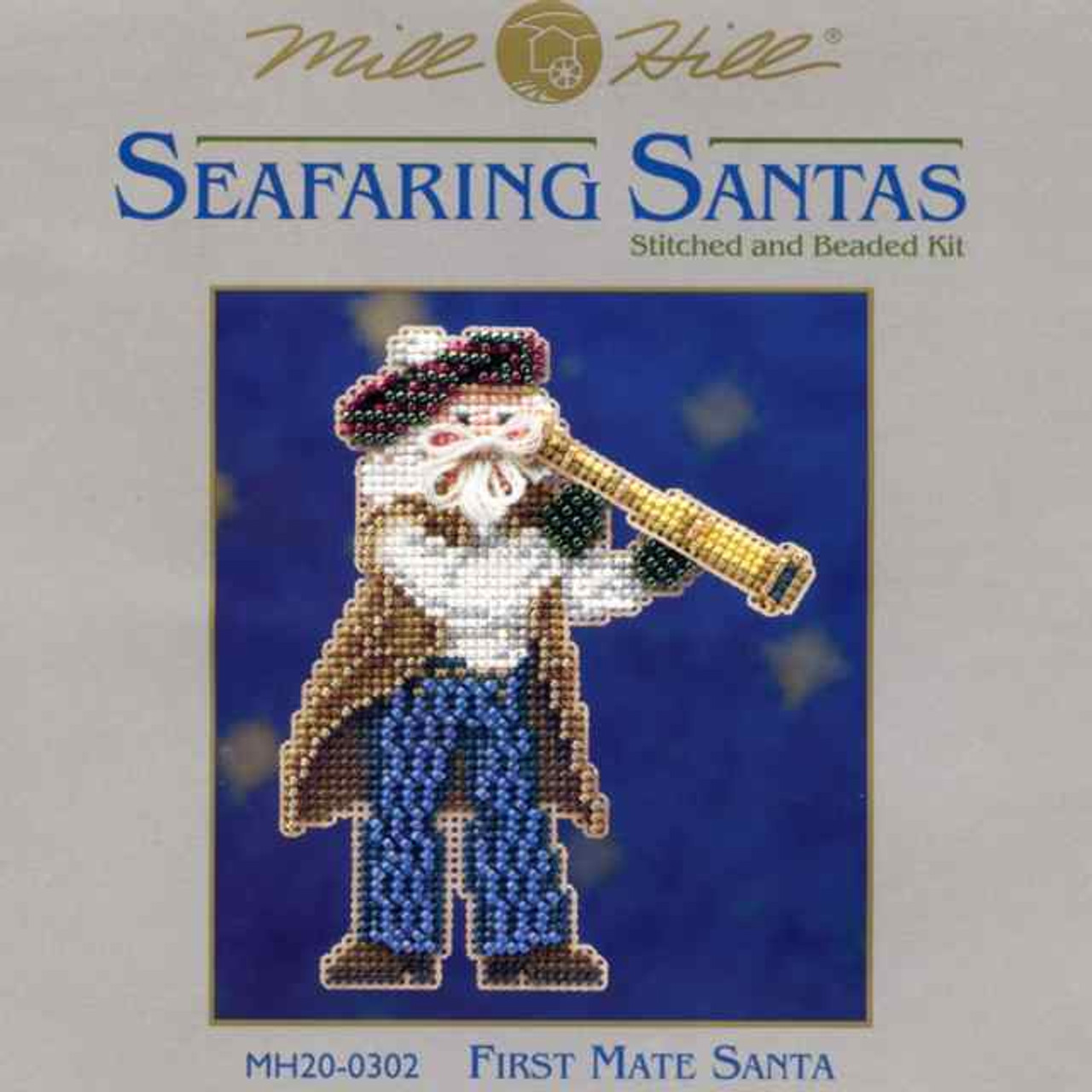 First Mate Santa Beaded Ornament Kit Mill Hill 2010 Seafaring Santas