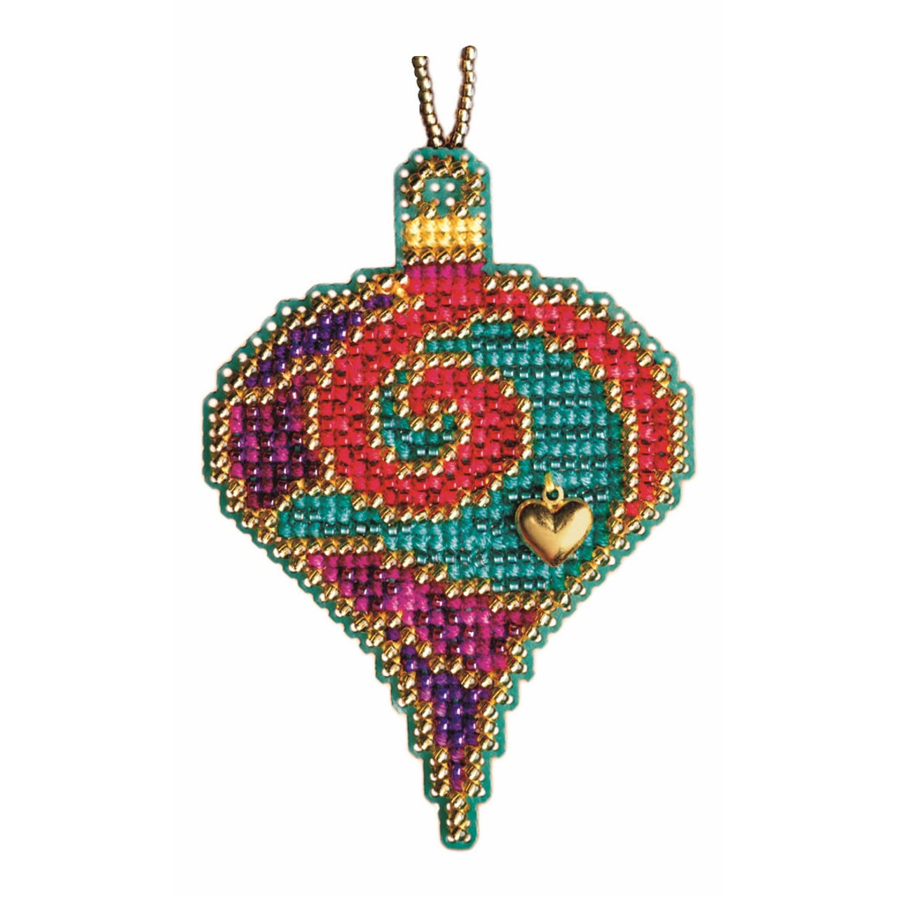 Garnet Spiral Beaded Ornament Kit Mill Hill 2011 Christmas Jewels