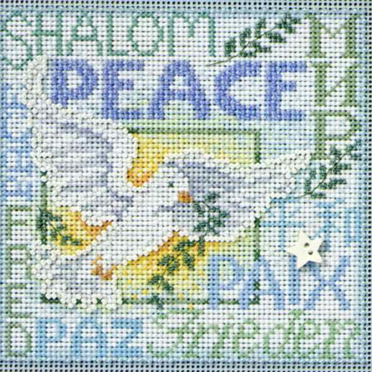 World Peace Cross Stitch Kit Mill Hill 2012 Buttons & Beads Winter