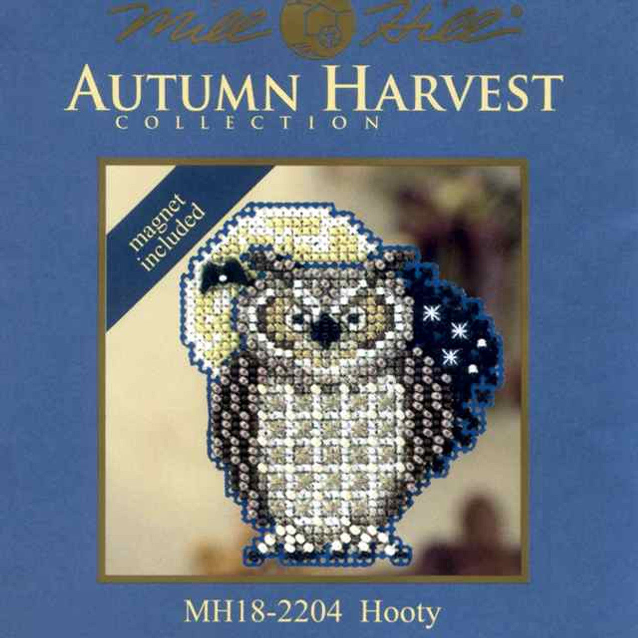 Hooty Owl 2012 Beaded Cross Stitch Kit Mill Hill 2012 Autumn Harvest