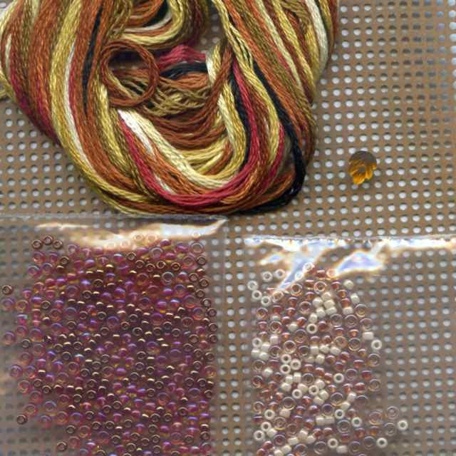 Chicken or The Egg Bead Cross Stitch Kit Mill Hill 2013 Autumn Harvest