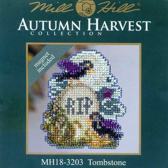 Tombstone Beaded Cross Stitch Kit Mill Hill 2013 Autumn Harvest