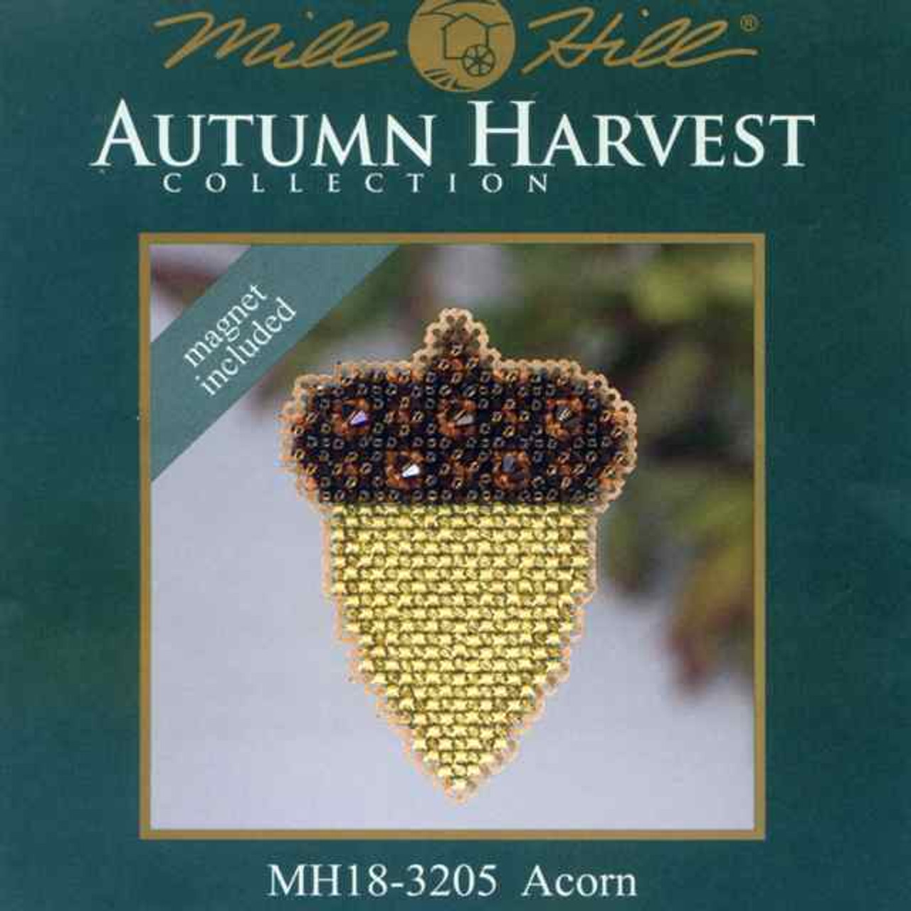 Acorn Beaded Cross Stitch Ornament Kit Mill Hill 2013 Autumn Harvest