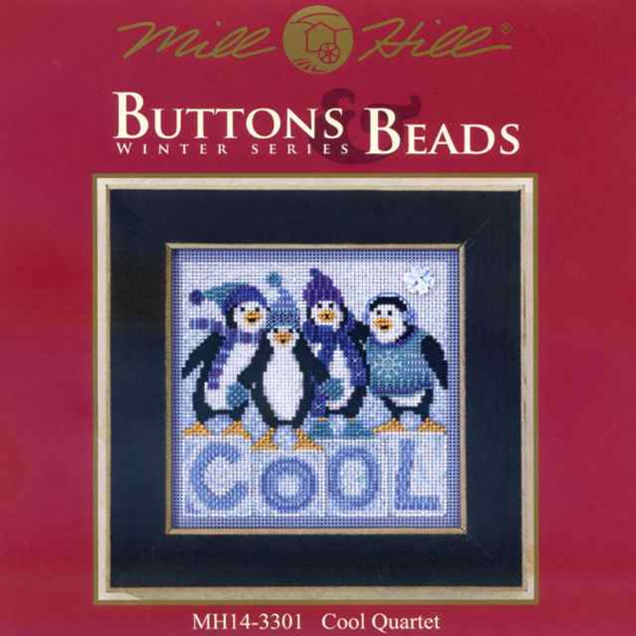 Cool Quartet Cross Stitch Kit Mill Hill 2013 Buttons & Beads Winter