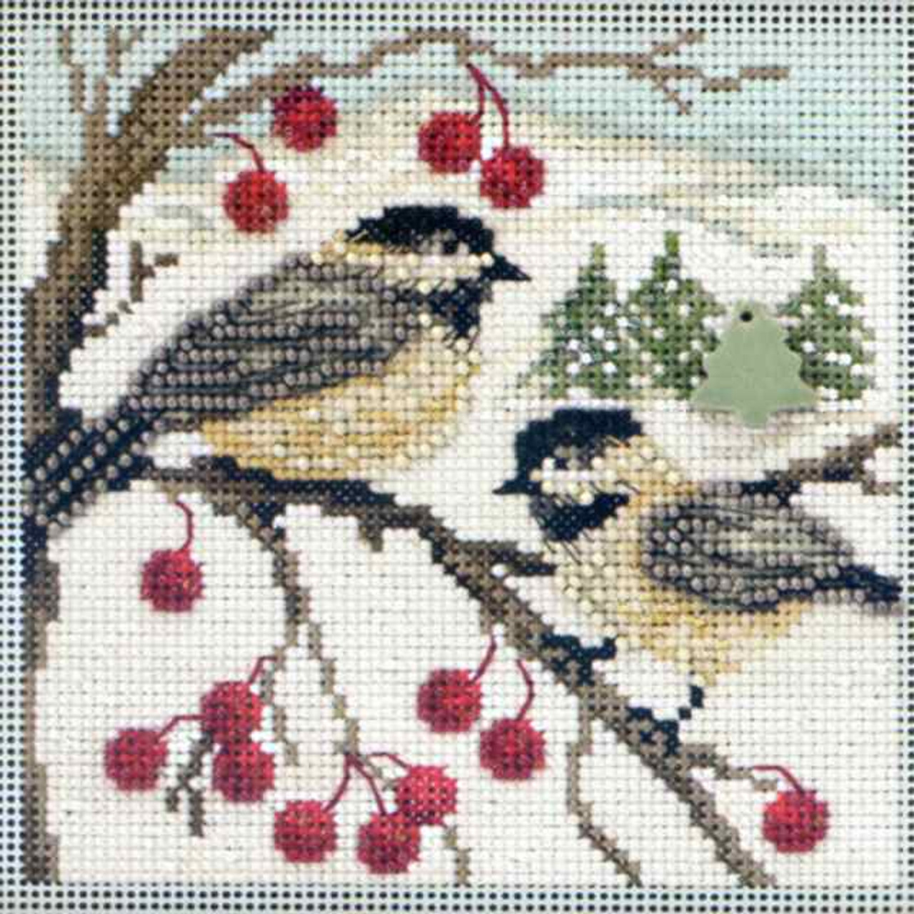 Chickadees Cross Stitch Kit Mill Hill 2013 Buttons & Beads Winter chickadees-cross-stitch-kit-mill-hill-2013-buttons-beads-winter