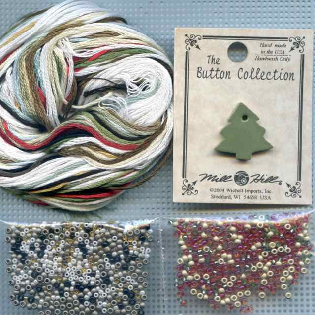 Chickadees Cross Stitch Kit Mill Hill 2013 Buttons & Beads Winter
