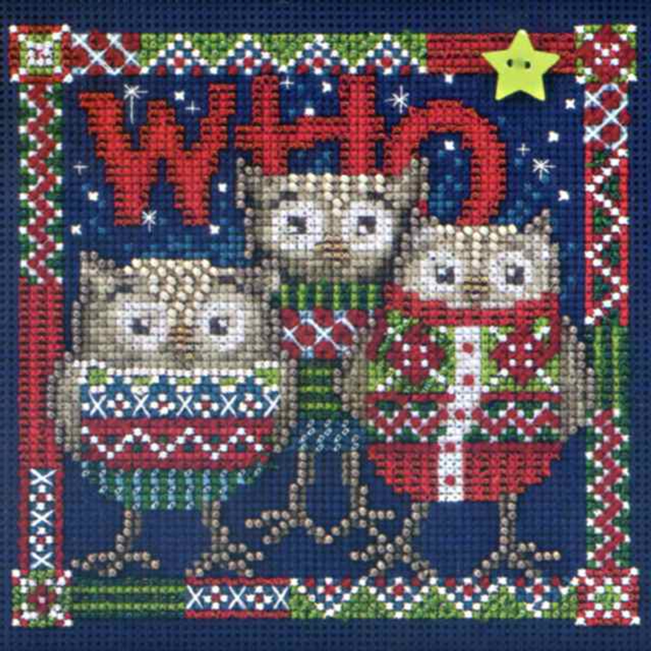 Who Trio Cross Stitch Kit Mill Hill 2013 Buttons & Beads Winter