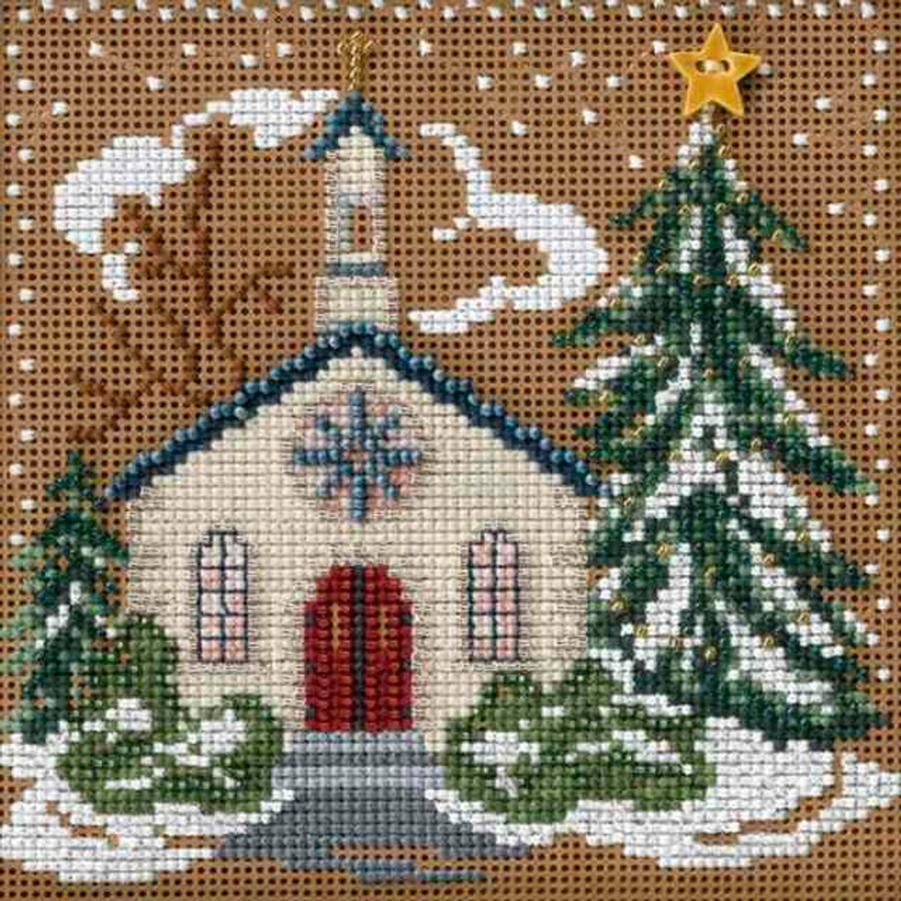 Country Church Cross Stitch Kit Mill Hill 2006 Buttons & Beads Winter