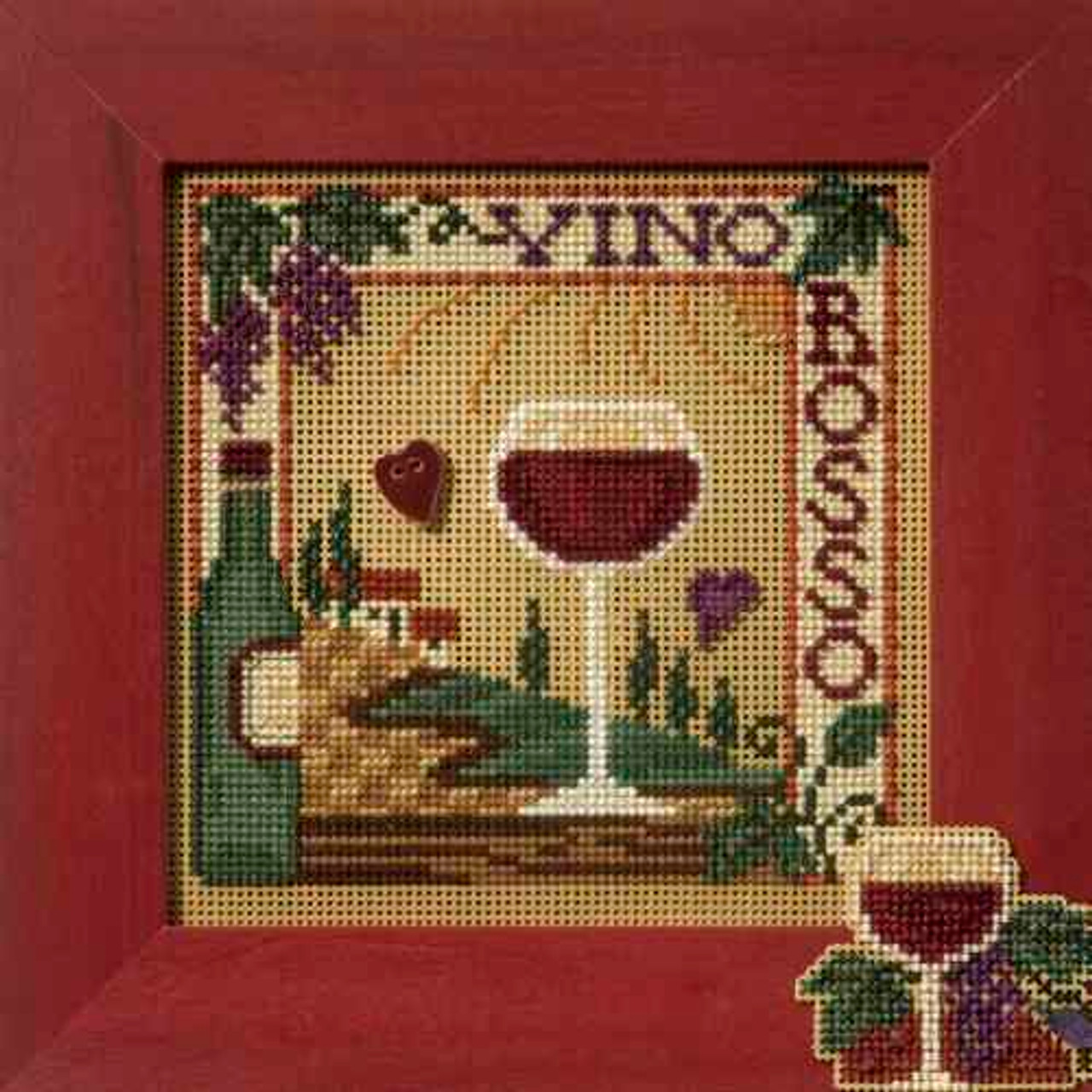 Vino Rosso Cross Stitch Kit Mill Hill 2007 Buttons & Beads Spring