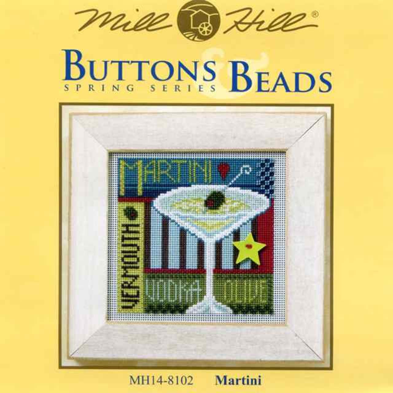 Martini Cross Stitch Kit Mill Hill 2008 Buttons & Beads Spring