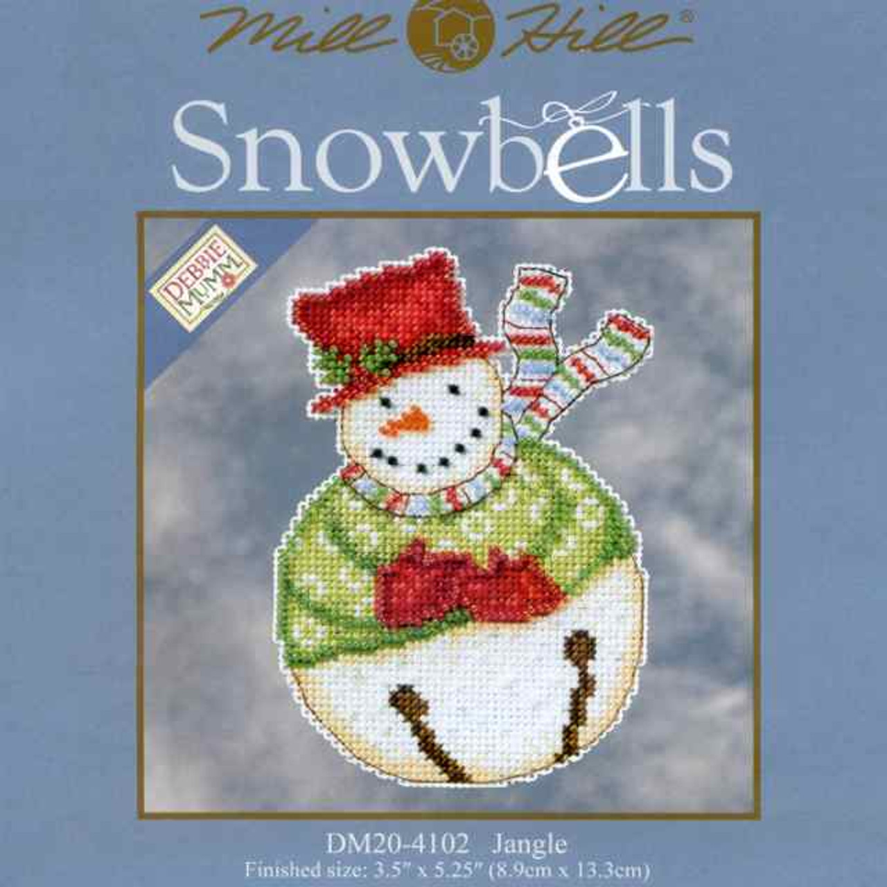 Package insert for Jangle Snowbell Cross Stitch Kit Debbie Mumm 2014 Snowbells