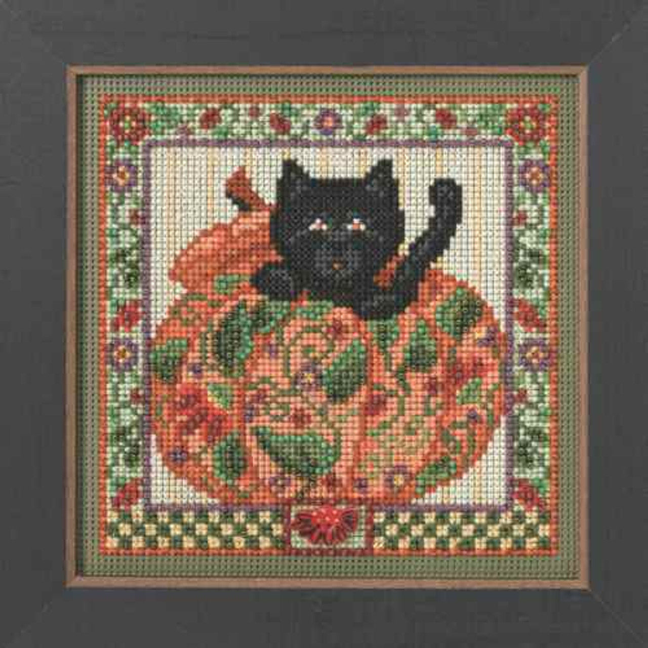 Peek-A-Boo Pumpkin Cross Stitch Kit Mill Hill 2014 Autumn Series