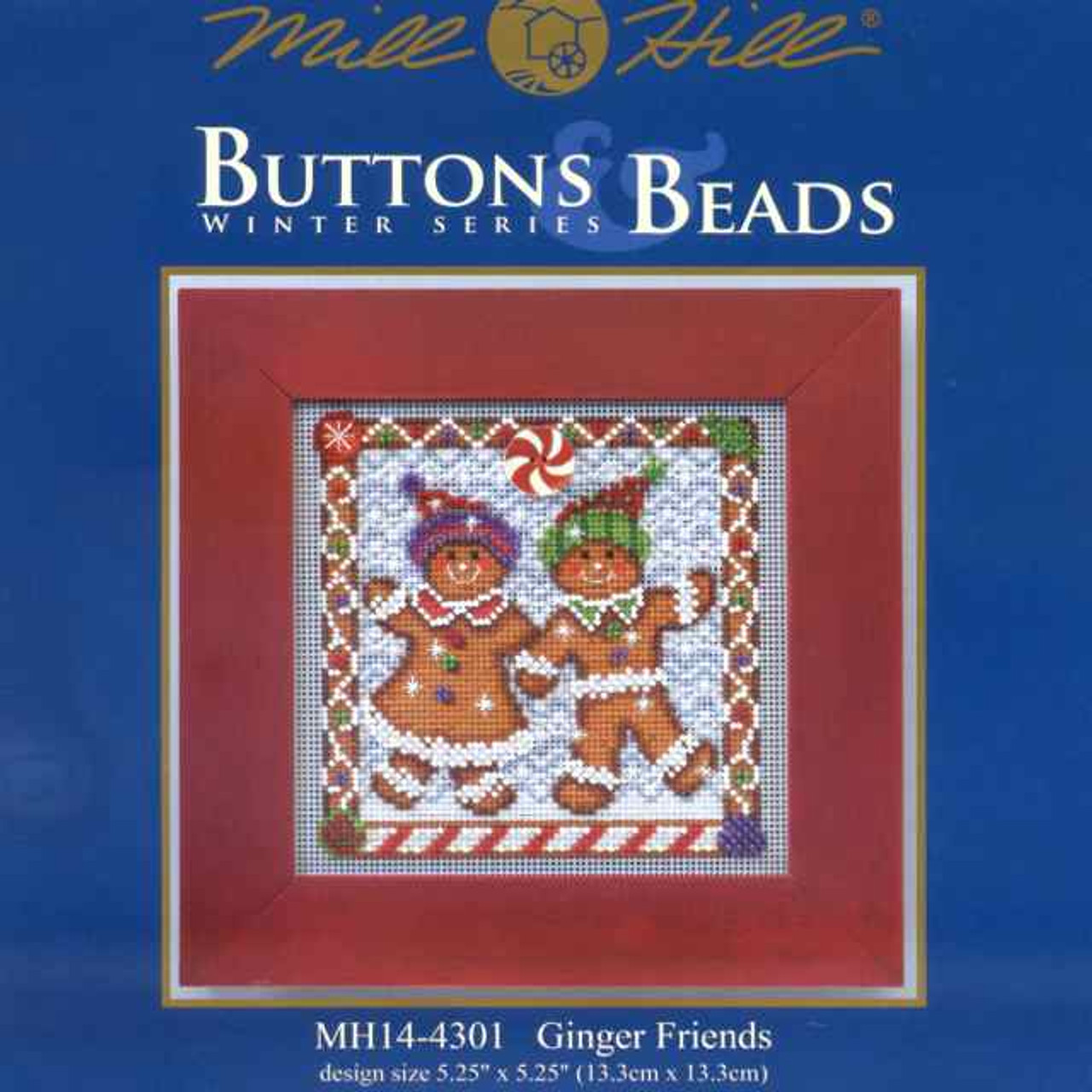 Ginger Friends Cross Stitch Kit Mill Hill 2014 Buttons & Beads Winter