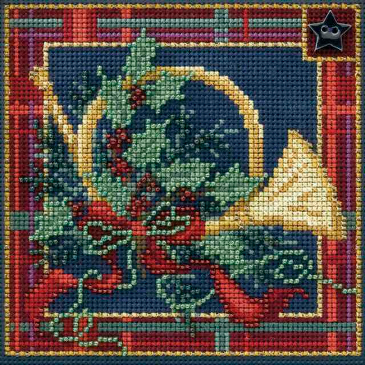 French Horn Cross Stitch Kit Mill Hill 2014 Buttons & Beads Winter