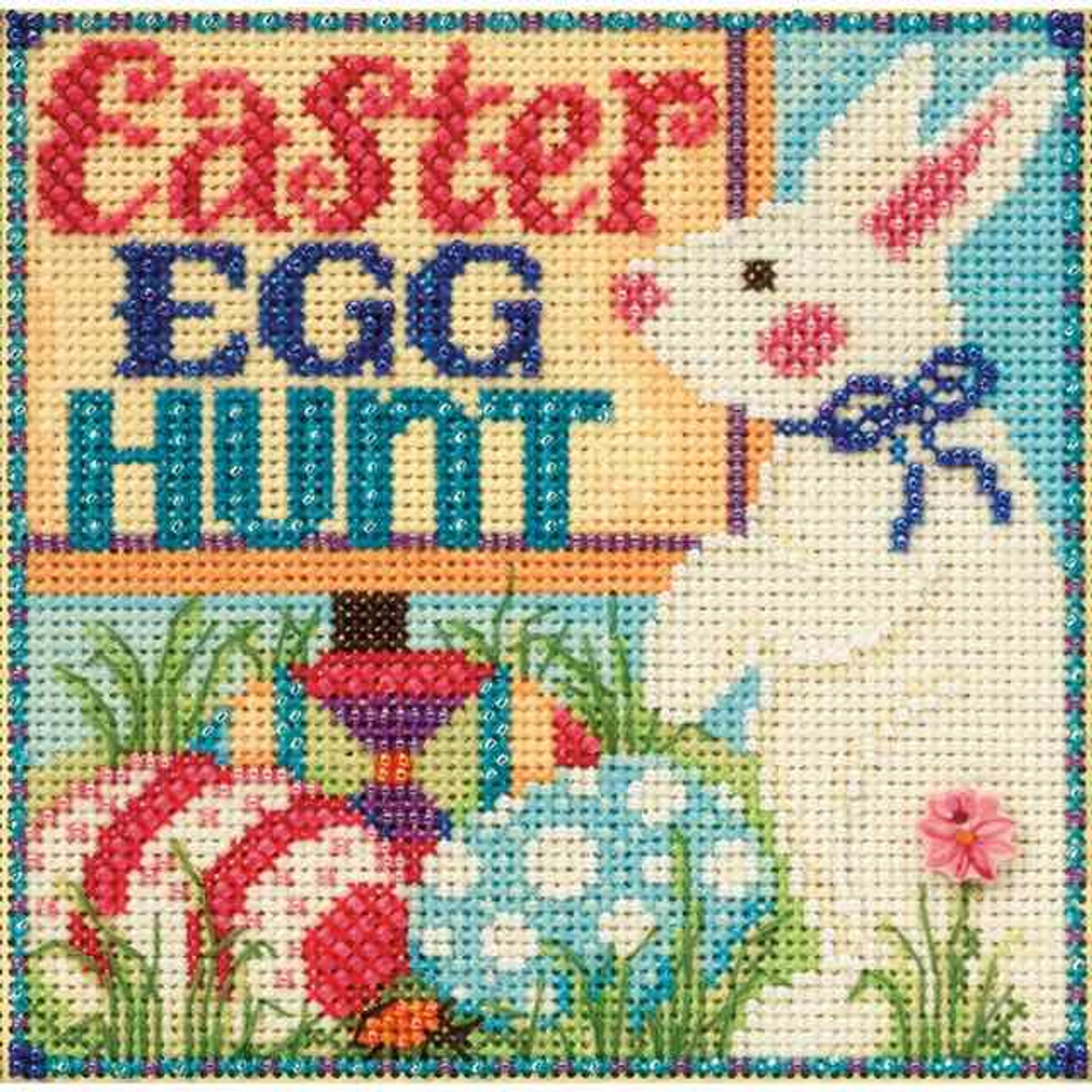 Egg Hunt Cross Stitch Kit Mill Hill 2015 Buttons & Beads Spring MH145106