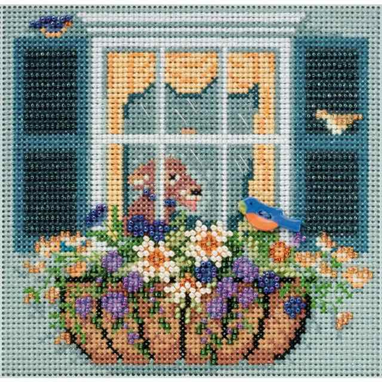 Window Box Cross Stitch Kit Mill Hill 2015 Buttons & Beads Spring MH145104