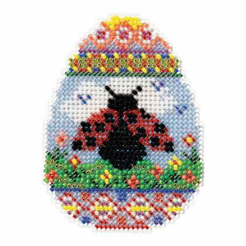 Ladybug Egg Bead Cross Stitch Kit Mill Hill 2016 Spring Bouquet